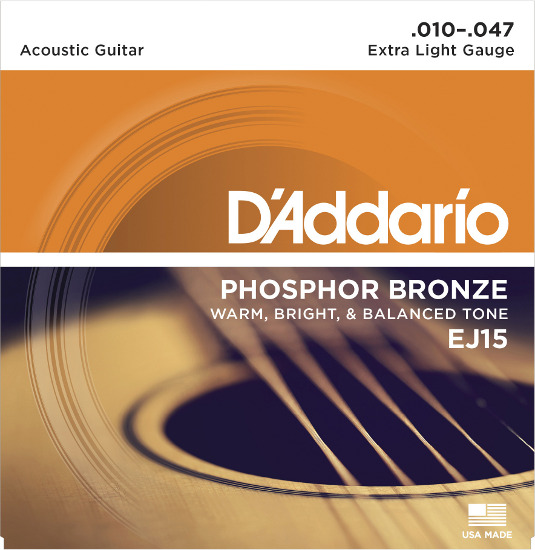 D'Addario EJ15 Phosphor Bronze - extra light  (010-047)