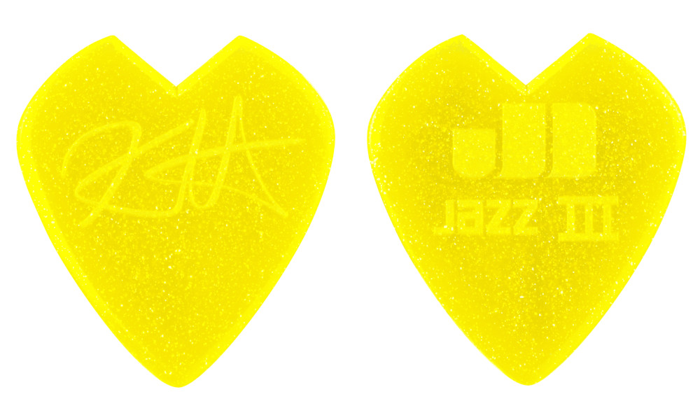 Dunlop Kirk Hammett Jazz III custom V-shaped, 0,88 mm, gelb