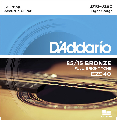 D'Addario EZ940 American Bronze - light (010-050) - 12-string